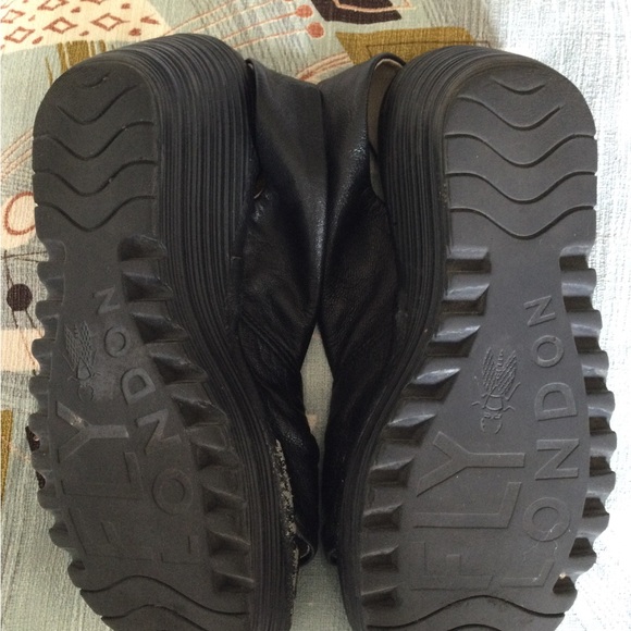 Fly London Black Yakin Wedge Heel Open Toe Sandals. Sz 37. Comfy, Cute, HP! - Picture 10 of 12